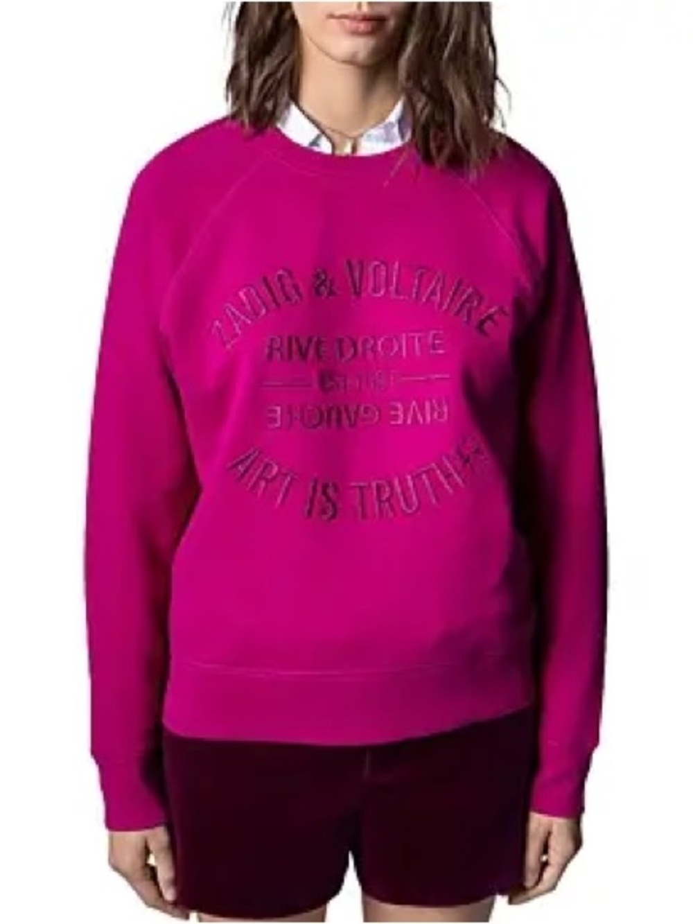 Zadig & Voltaire Fuchsia Logo Crewneck Sweatshirt